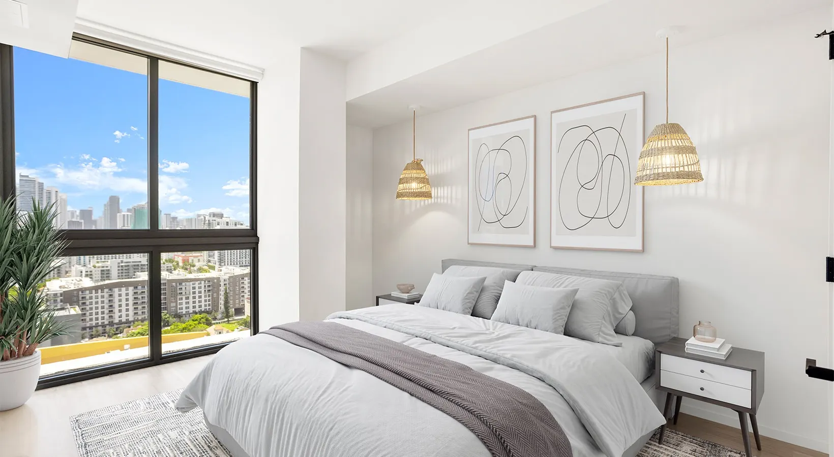 Serene one-bedroom retreat with city views