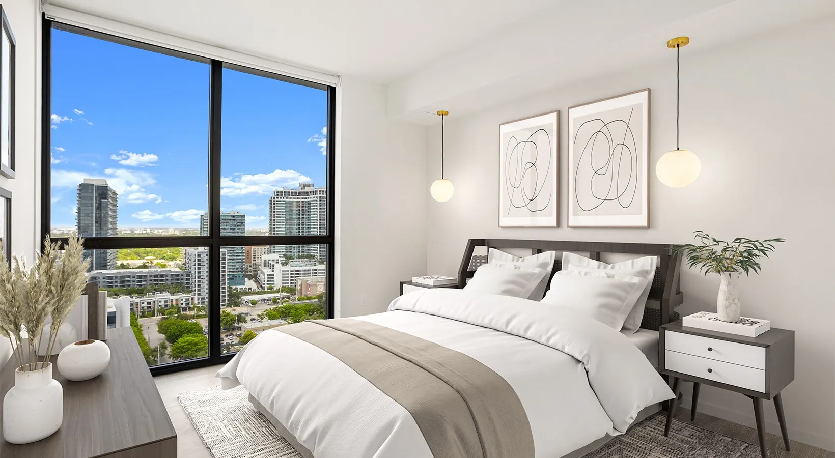 Spacious two-bedroom residence with walk-in closets
